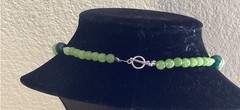 Necklace Green Chalcedony and Serpentine with Dragon Fly Pendant