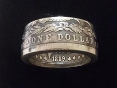 MORGAN DOLLAR COIN RING. SIZES 10 TO 15. FROM 1878 TO 1904.