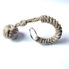 Keychain Strength Paracord Black Monkey Fist Hiking With Steel Outdoor Ball