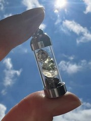 Moldavite Herkimer Diamond Campo del Cielo Meteorite Libyan Desert Glass Pendant
