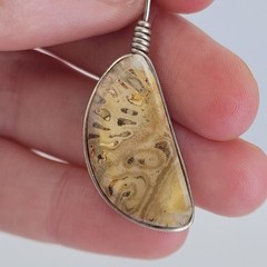 5 Interchangeable Dainty Polished Stone Jasper turritella Agate Pendant Necklace