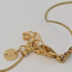 Layered Bib Necklace Gold Turquoises Tone Chain Modernist Egyptian Revival