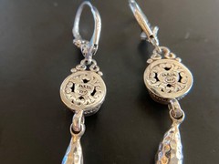 Sarda,Bali Handmade,Sterling & Quartz “Odyssey Black Knight” Earrings