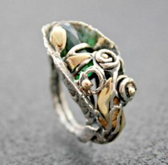 Ring Sterling Silver 14K. Gold Bicolor Ametrine Exclusive Ring Style Sensation