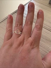 Handmade Silver-Plated Wire-Wrap Ring with Rose Quartz | Size 8