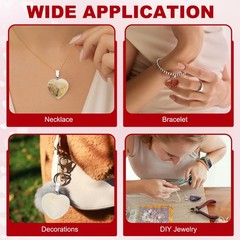 10 Pcs Heart Stone Pendants, 20mm Love Heart Pendants Black Love Charm