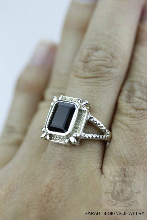 Size 6 RADIANT Cut SMOKEY SMOKY Topaz 925 Sterling Silver Ring r212