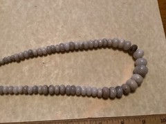 Pretty Handmade Sterling Silver Graduated Natural White Agate Rondelle Necklace
