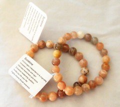 Natural Gemstone Sunstone Bracelets by Healing Light Stones Round Bead & Chip