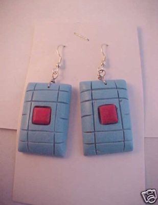 Turquoise / Coral Slab Earrings with Wires