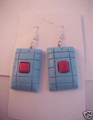 Turquoise / Coral Slab Earrings with Wires