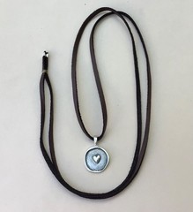 Heart Sundance Charm artisan jewelry Necklace genuine suede leather cord