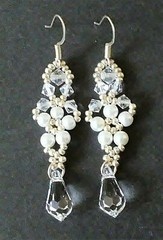Handmade Crystal Pearl Chandelier Earrings