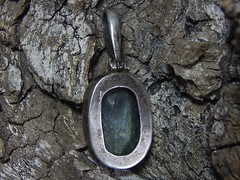 Antique 1800s to 1900s Seraphinite Silver Pendant Unmarked