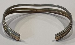 Designer Sergio Lub Rainbow Wave Handcrafted Mixed Metal Cuff Bracelet