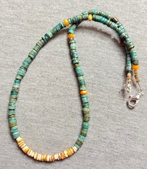 Turquoise/Trochidae Shell/20.75″/Gemstone Necklace (TRTS-33)