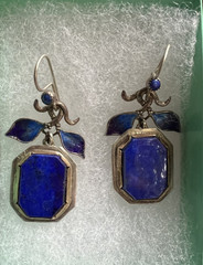 Musi Hunt Enameled Lapis Lazuli Earrings