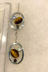 Sajen Oval Tiger Eye Drop Earrings Approx. 1 3/4 In. Long – 9.2 Grams
