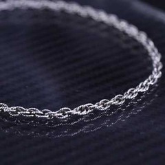 10” 3mm, Italian sterling silver 925 handmade bold rope chain bracelet anklet