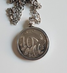 2017 Australian 10 cent Lyrebird Coin Pendant, Necklace
