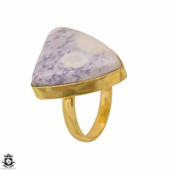 Size 9.5 – Size 11 Adjustable Tiffany Jasper 24K Gold Plated Ring GPR1575