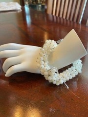 Dallas Prince Designs 6-6.5mm Gemstone Bead Stretch Bracelet – Color White – 6.5