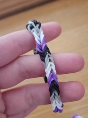 Asexual Pride Loom Rubber Band Bracelets 10 Pack Count Lot Handmade Fishtail
