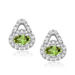 Gem Stone King 1.02 Center Stone: 5×3 mm, Small Stones: 1 Green and White