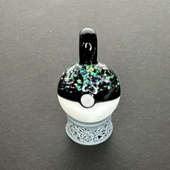 Handmade Art Glass Crushed Opal Pokeball Pendant Handblown Heady Borosilicate