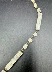 Vintage Hand Carved Native American Chief Translucent Stone Necklace Spiral Bead