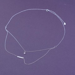 16+2”, vtg Sterling silver necklace, 925 circle chain w/ Cz and blank pendant