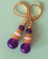 PURPLE JADEITE DROPS Lever back handcrafted CHOOSE color #450-3