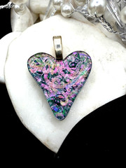 Handmade Dichroic Glass Pendant- LOVE THAT GLASS