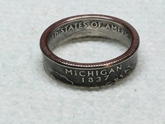 MICHIGAN – Size 9 State Quarter Coin Ring