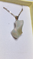 #412- 7.50ct Genuine Freeform Ethiopian Welo Opal on a 925 Sterling Silver Chain