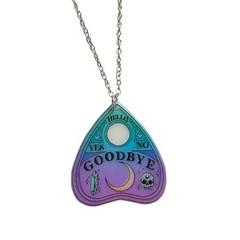 Pastel Ouija Planchette Necklace Silver Plated Pendant Goth Alt Quirky Kawaii
