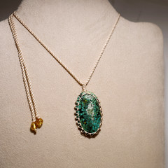 Mountain Spirit~ Natural Tibet Hubei Turquoise Handmade Macrame Crystal Necklace