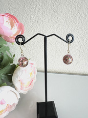 Japanese Tensha bead and crystal glass earrings with surgical stainless hooks