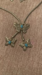 Samuel B Artisan Jewelry Set From Bali Hand Crafted 925 Turquoise Butterfly