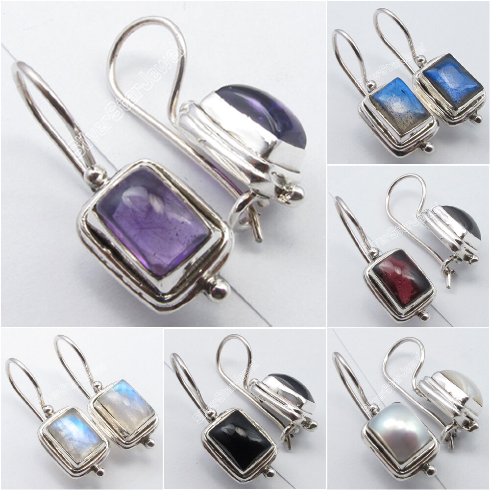 925 Sterling Silver FIX WIRE Deco Earrings NEW ! Highly Polished Fashion Jewelry