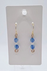 Artisan Handcrafted Boho Jewelry Dangle Earrings Hammered Bronze Czech Glass