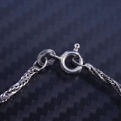 30”, VTG Italian sterling silver 925 twisted wheat chain extra long necklace