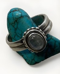 Handmade 925 Sterling Silver Gray Moonstone Cabochon RING Sz6.75 Adjustable 3.7g