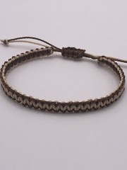 Handmade Brown & Beige Macrame Square Knot Adjustable Bracelet