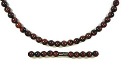 Indestructible Red Tiger Eye Necklace 8/10mm With Magnet Clasp 19/24/30 inches