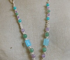 Quartz Double Point Crystal Adjustable Hemp Necklace Aventurine Amethyst Beads
