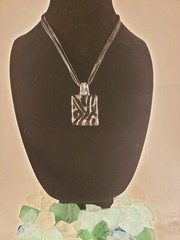 OOAK Beautiful Handmade Glass Zebra Print Necklace