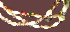 3 Stacked Freshwater Pearl/Swarovski Crystal Beaded Stretch Cord Bracelets NWOT