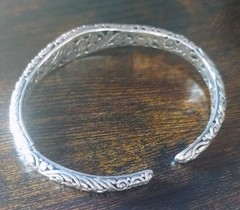Bali Robert Manse Black Indonesian Coral Tree Of Life 7in Silver Cuff Bracelet