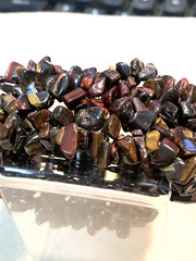 SALE*NEW ITEM- HANDCRAFTED MULTI-STRAND RED TIGER-EYE WOVEN CUFF BRACELET